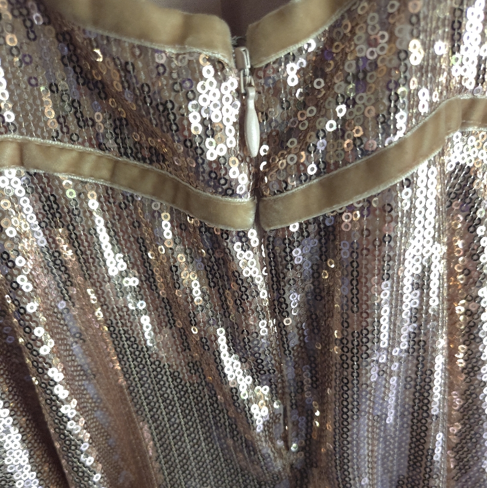 Free People Gold Sequin Halter Mini Dress - Picture 4 of 5